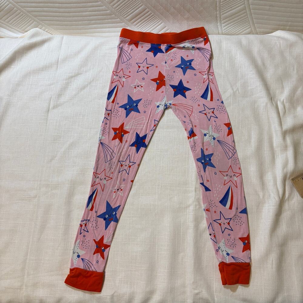 Little Sleepies 4T Pink Star Print Bamboo Viscose Pajama Pants Red Blue